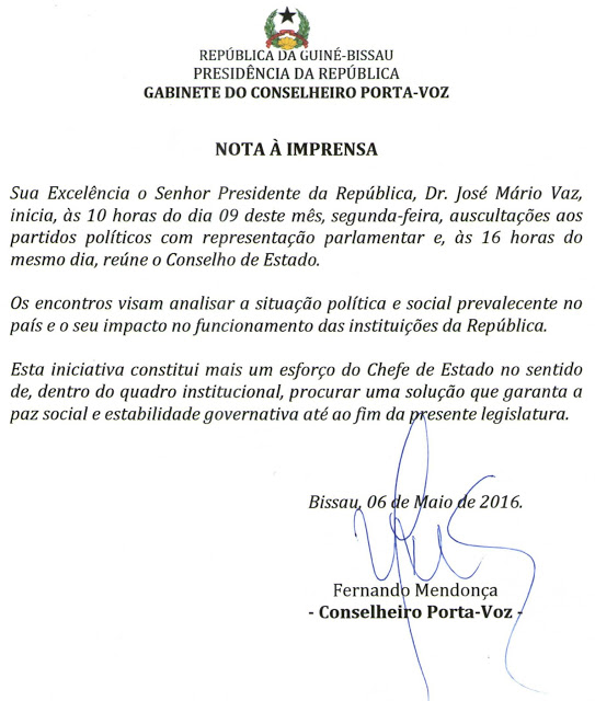 bambaram di padida o presidente da guinÉ bissau ausculta os