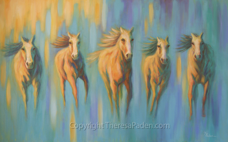 Paintings By Theresa Paden Large Painting Of Running Horses For