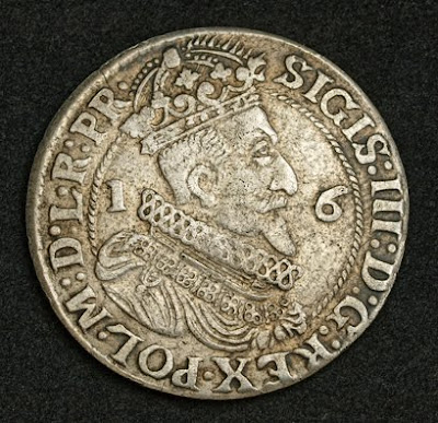 Danzig coins Ort - 1/4 Thaler silver coin of 1623 King Sigismund III
