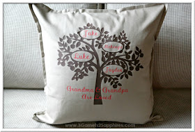 Personalized family tree pillow cover from Amazon Handmade . . . a cherished gift for a parent or grandparent.