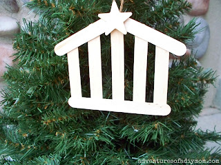 Craft Stick Stable Ornament