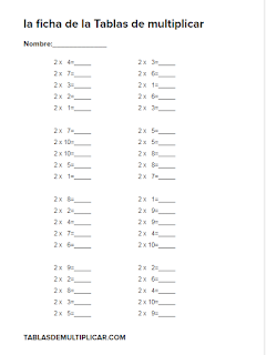  GENERADOR DE FICHAS PARA PRACTICAR LAS TABLAS DE MULTIPLICAR