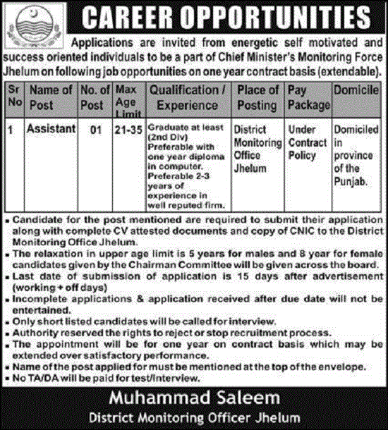 chief-ministers-monitoring-force-jhelum-jobs-2020-latest-advertisement