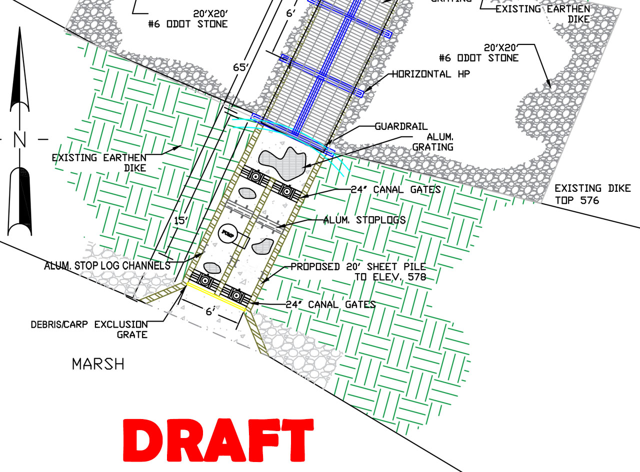 an portion of the water conveyance structure design slated for installation in the west marsh in 2018 click to enlarge an portion of the water conveyance structure design slated for installation in the west marsh in 2018 click to enlarge