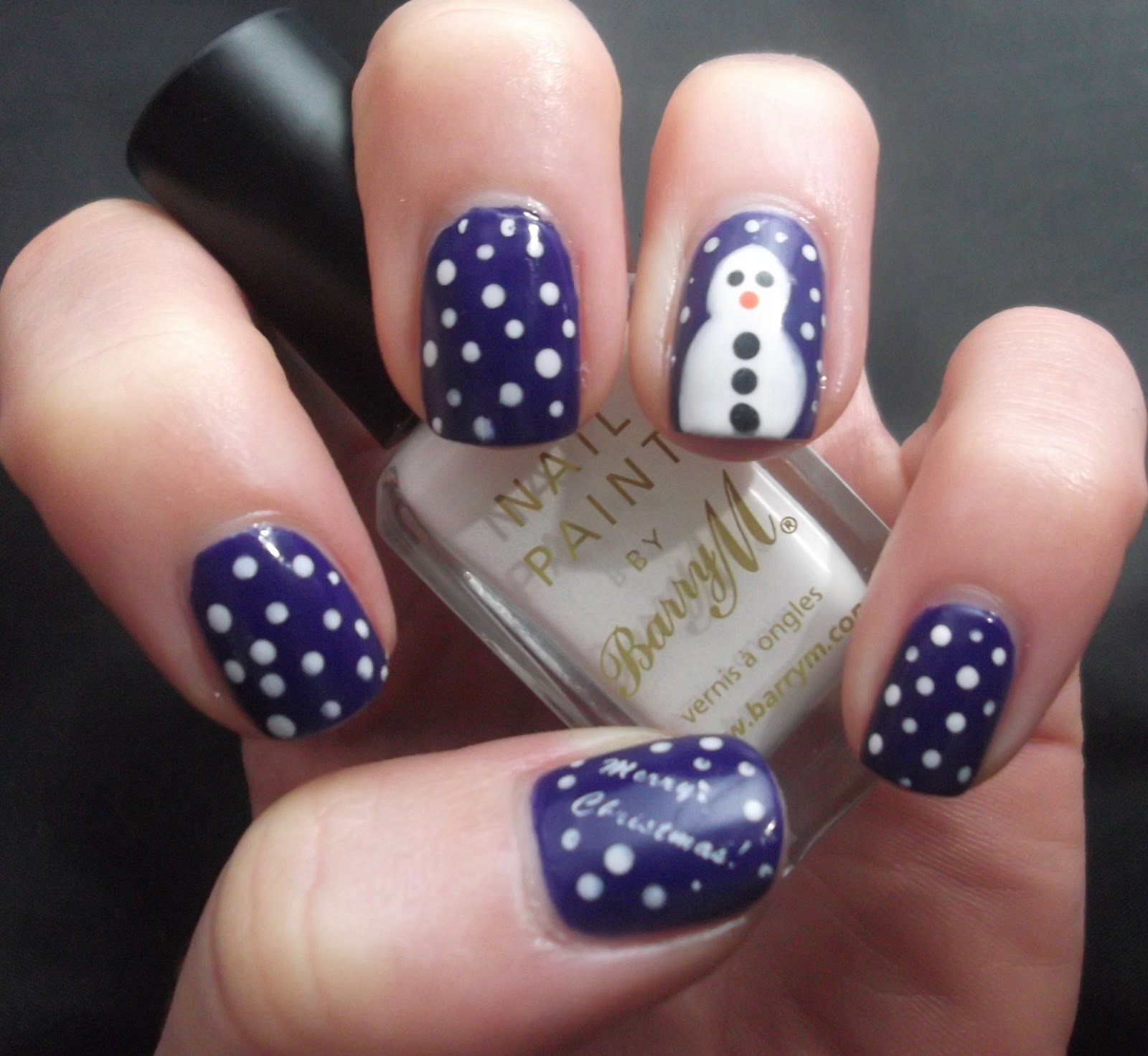 Lou is Perfectly Polished: Christmas Nails: Snowman