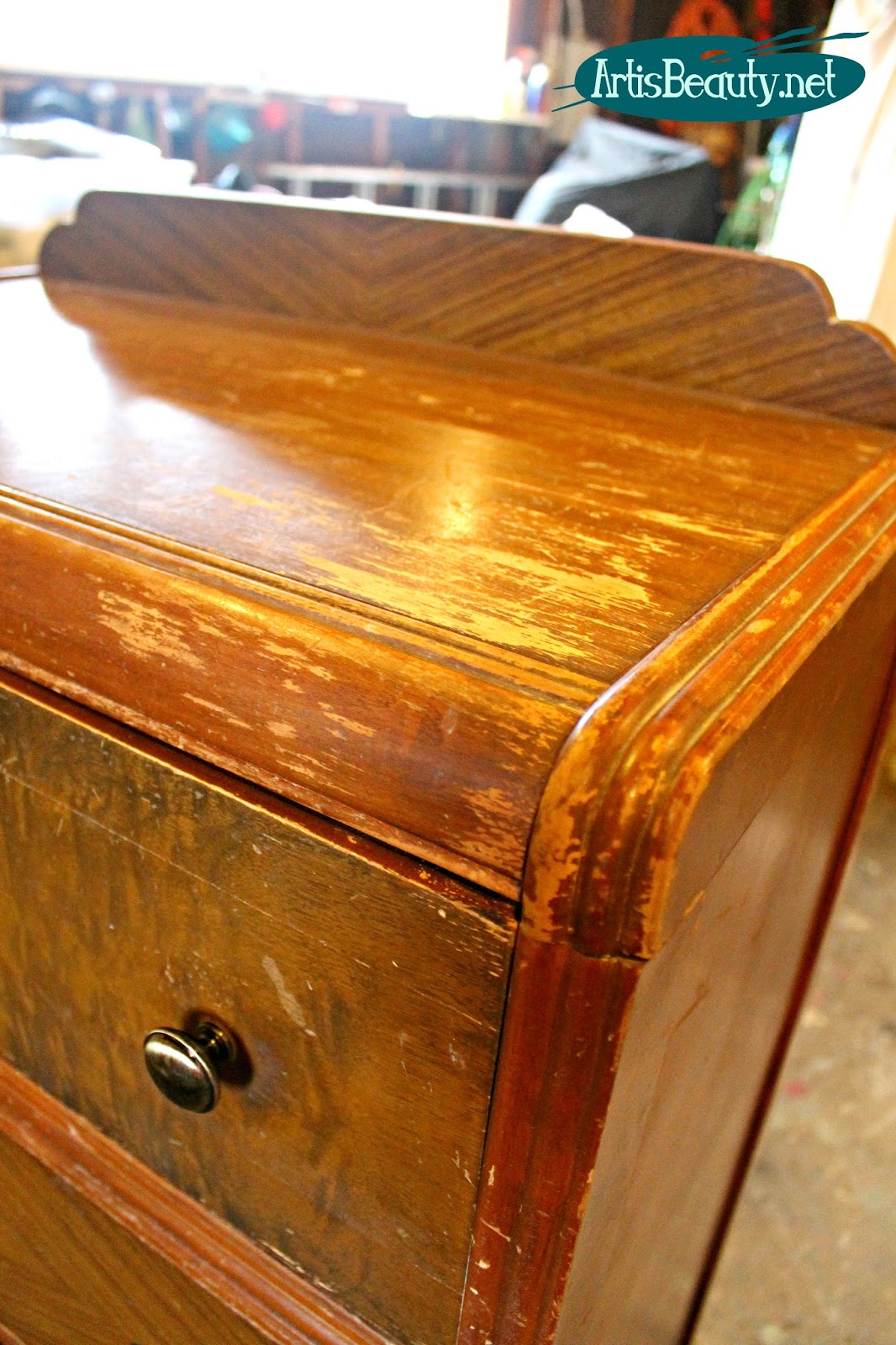 Art Is Beauty Before And After Two Toned Vintage Waterfall Chest