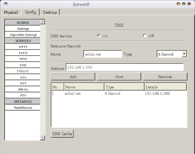 setting dns server cisco packet tracer setting dns server cisco packet tracer