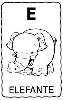 Vocales con Dibujos para colorear: Vocal E - Dibujos para Colorear