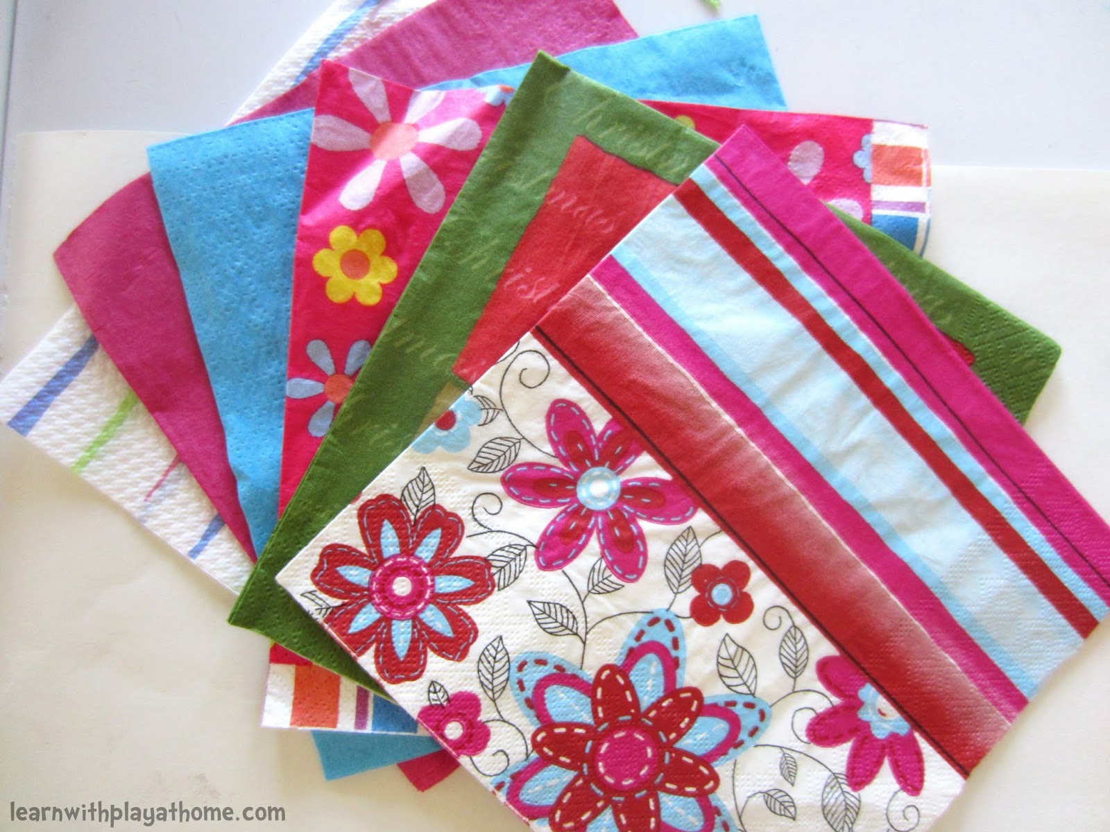 Learn with Play at Home Invitation to Create with Paper Napkins