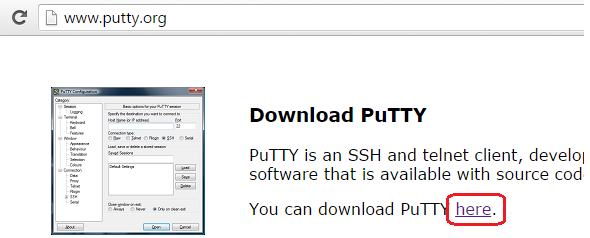 SOA Cloud Download Putty