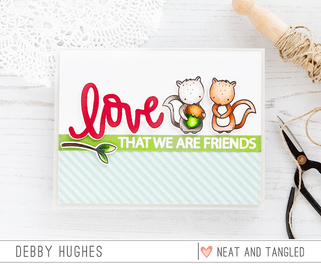Love That We Are Friends Card by Debby Hughes. Find out more by clicking on the following link: http://neatandtangled.blogspot.com/2017/01/love-that-we-are-friends-with-debby.html