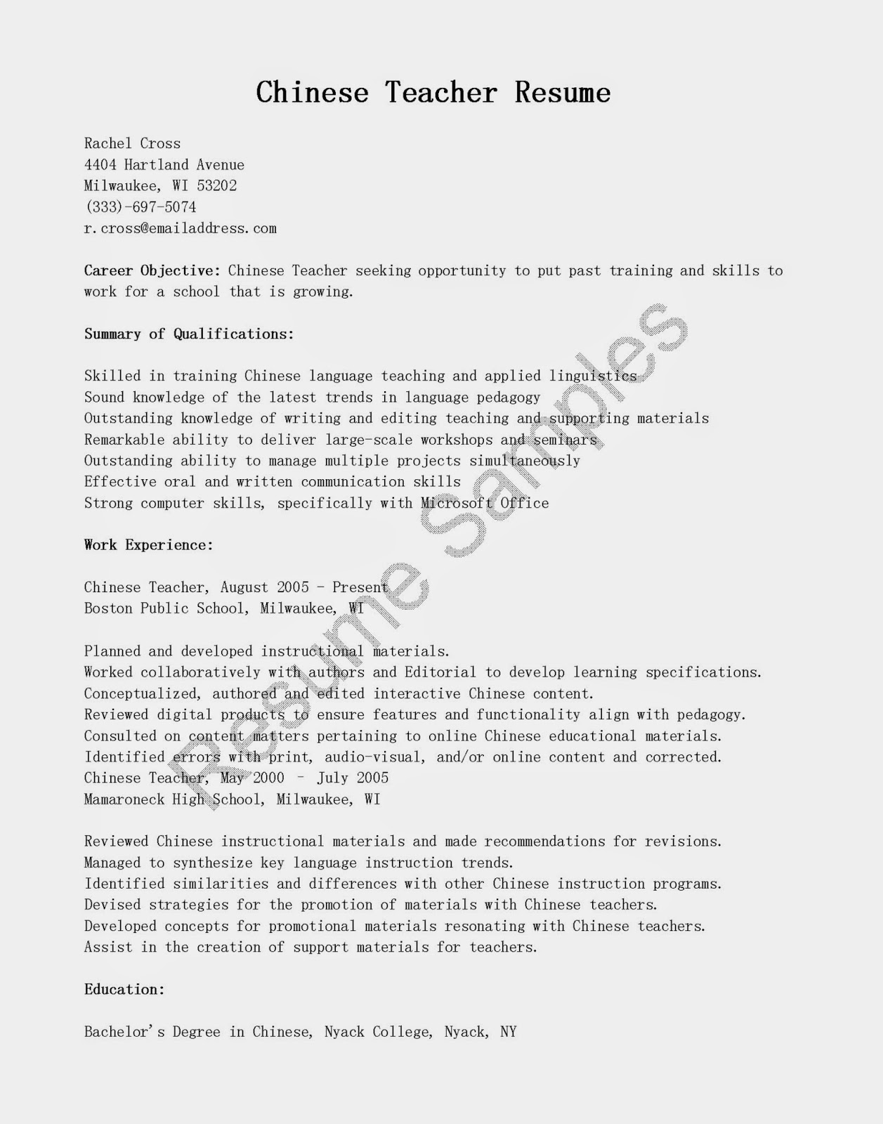 resume-samples-chinese-teacher-resume-sample