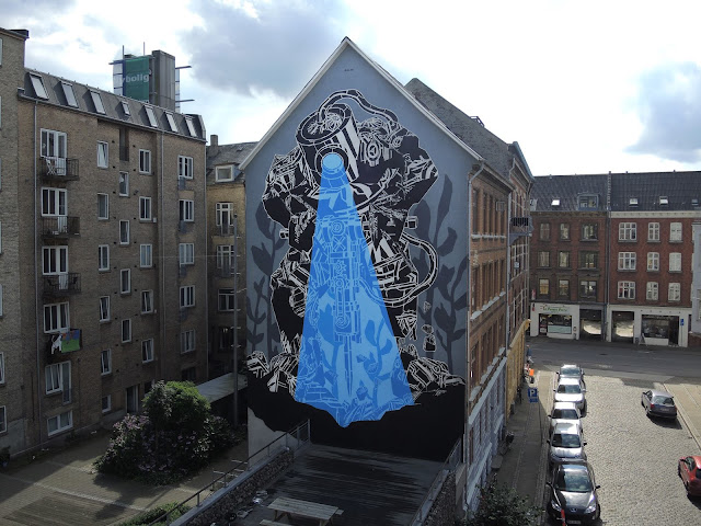 M-City is currently in Aalborg, Denmark where he spent the last few days working on a new mural for WeAart.