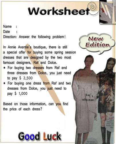 Use english in teaching : written language: Creating new worksheet