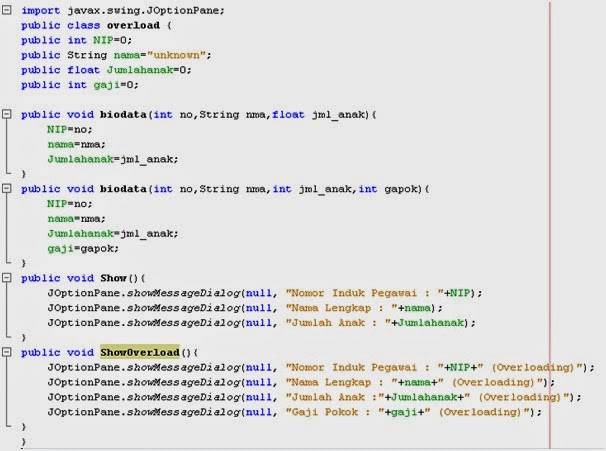 Java dan Android: Contoh Program Menggunakan Method Overloading
