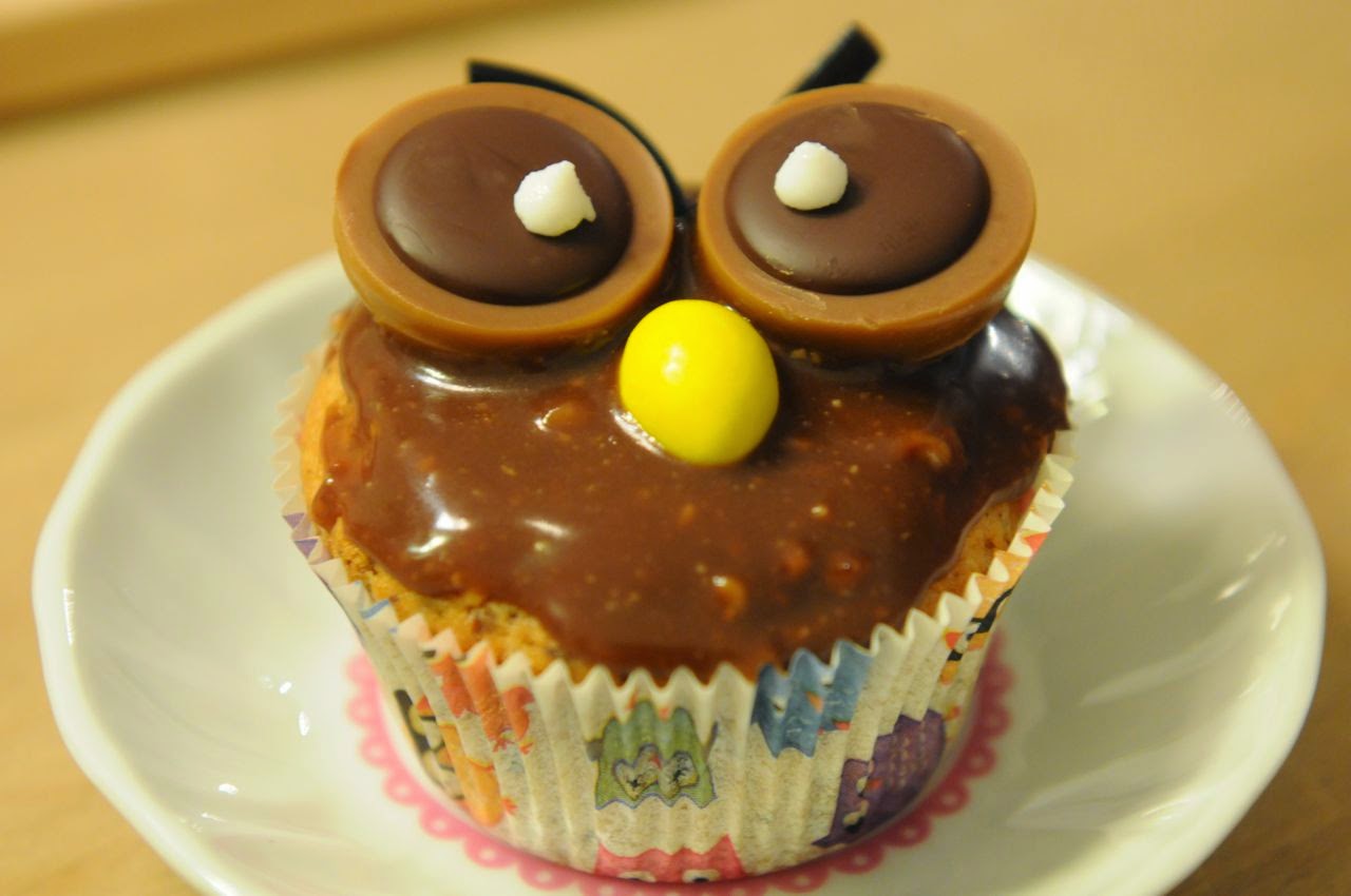 Meike´s cookbooks: Toffifee-Eulen-Cupcakes