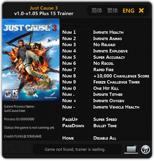 Just Cause 3 PC Game Trainers Download Black View Trainers