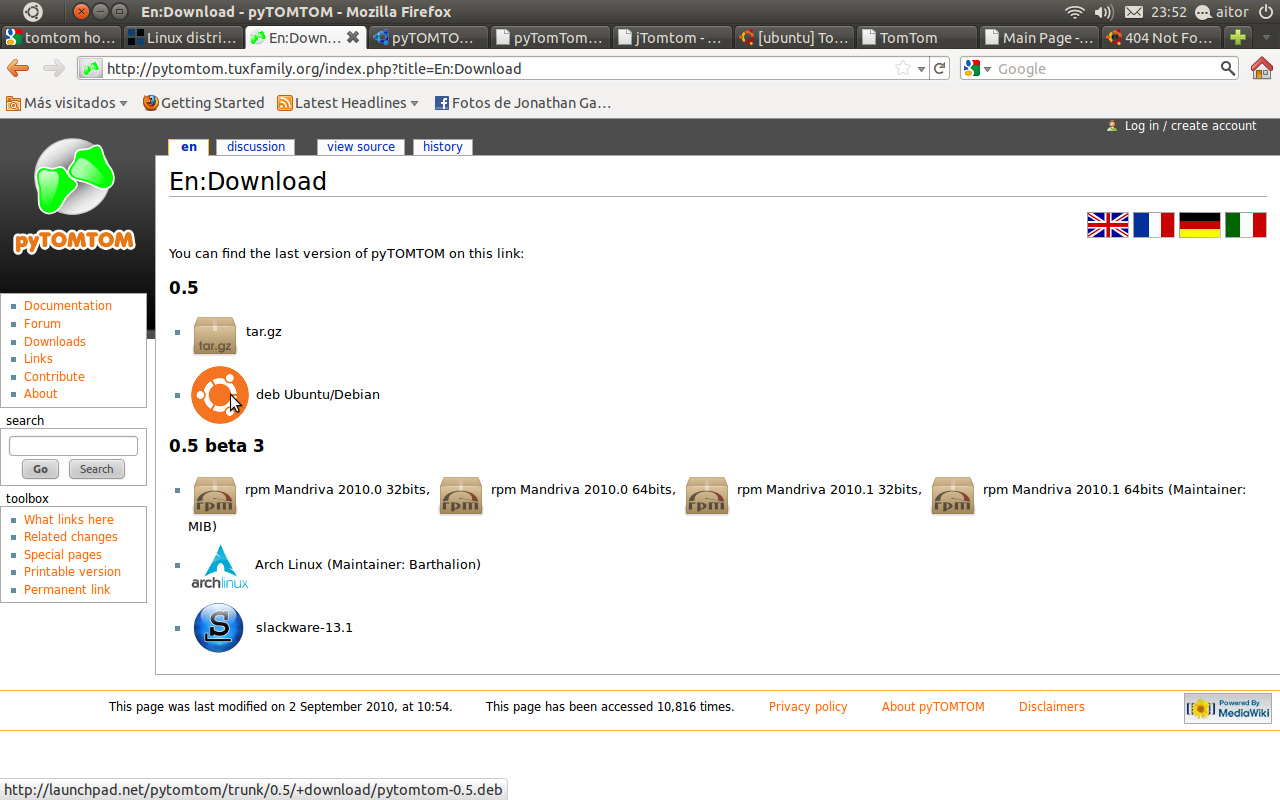 Linux facil y para todos Tomtom en ubuntu Pytomtom