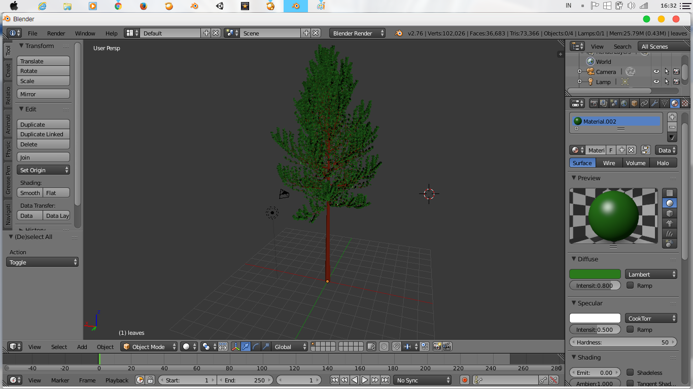RCT : Tutorial Blender : Membuat pohon dengan Addon