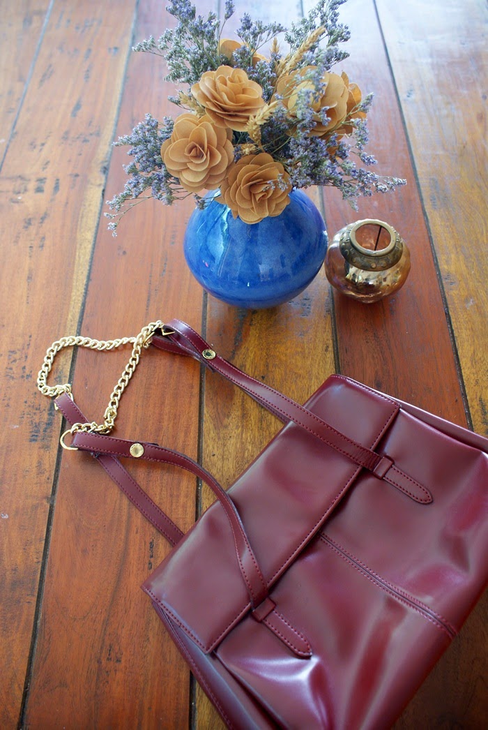 DIY BURGUNDY CHAIN BAG