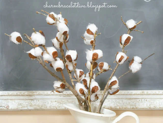 DIY faux cotton stems