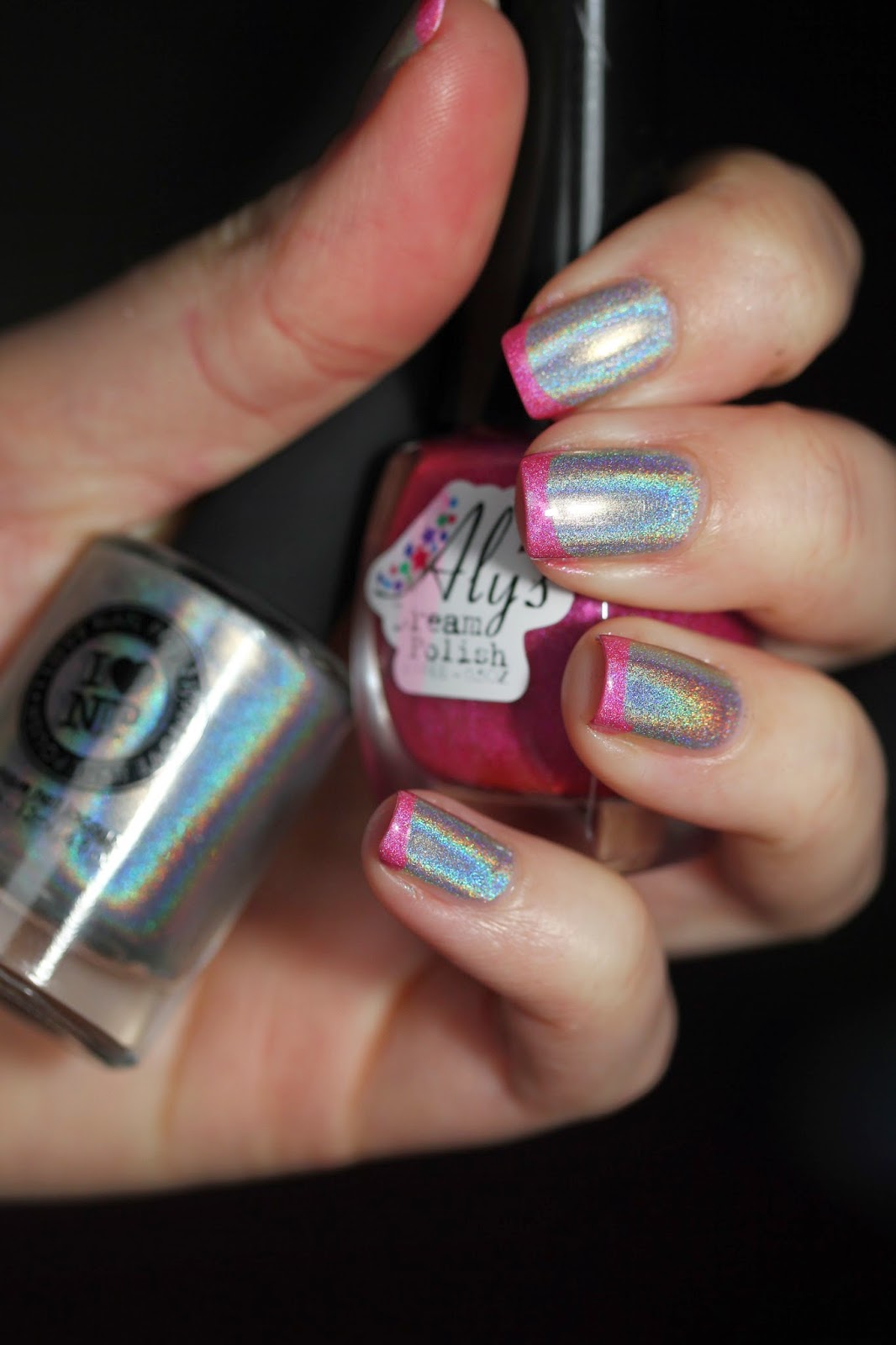 Holographic French Manicure