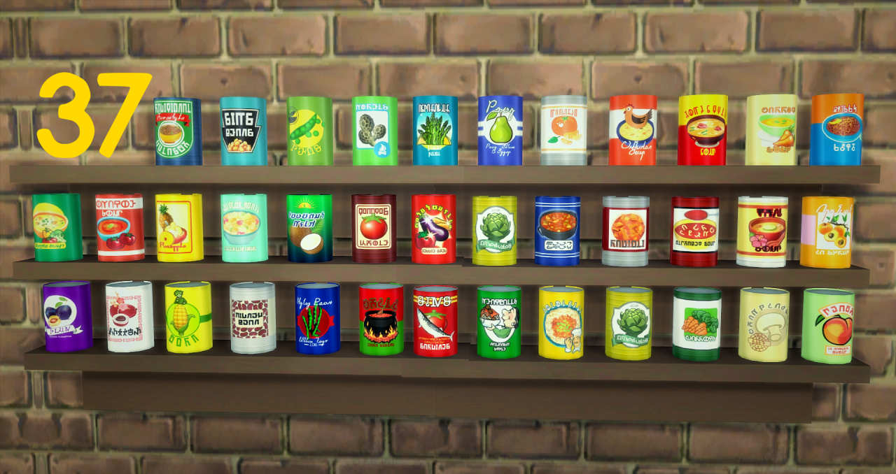 My Sims 4 Blog Stackable Canned Foods Banana Peel And Apple Core By