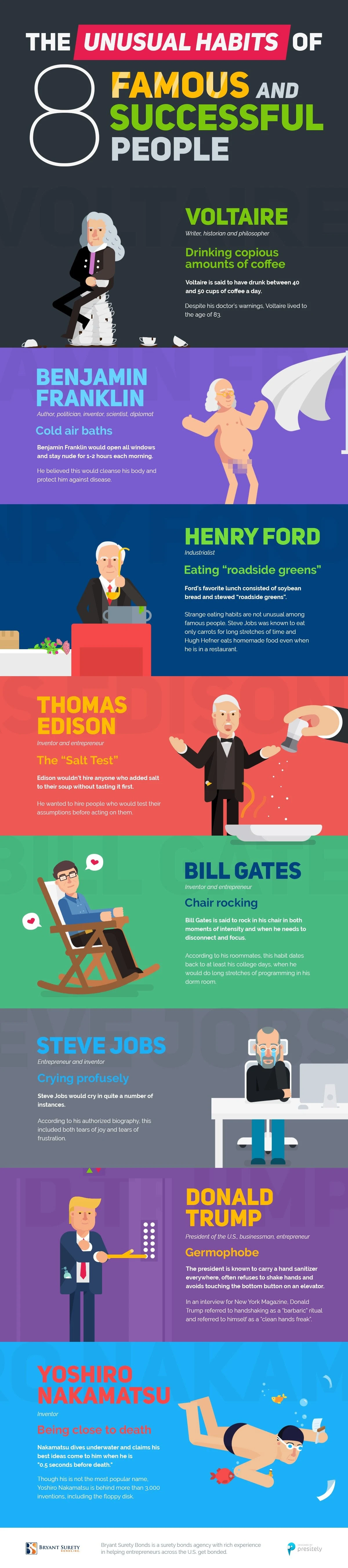 The Unusual Habits of 8 Famous and Successful People (Infographic)