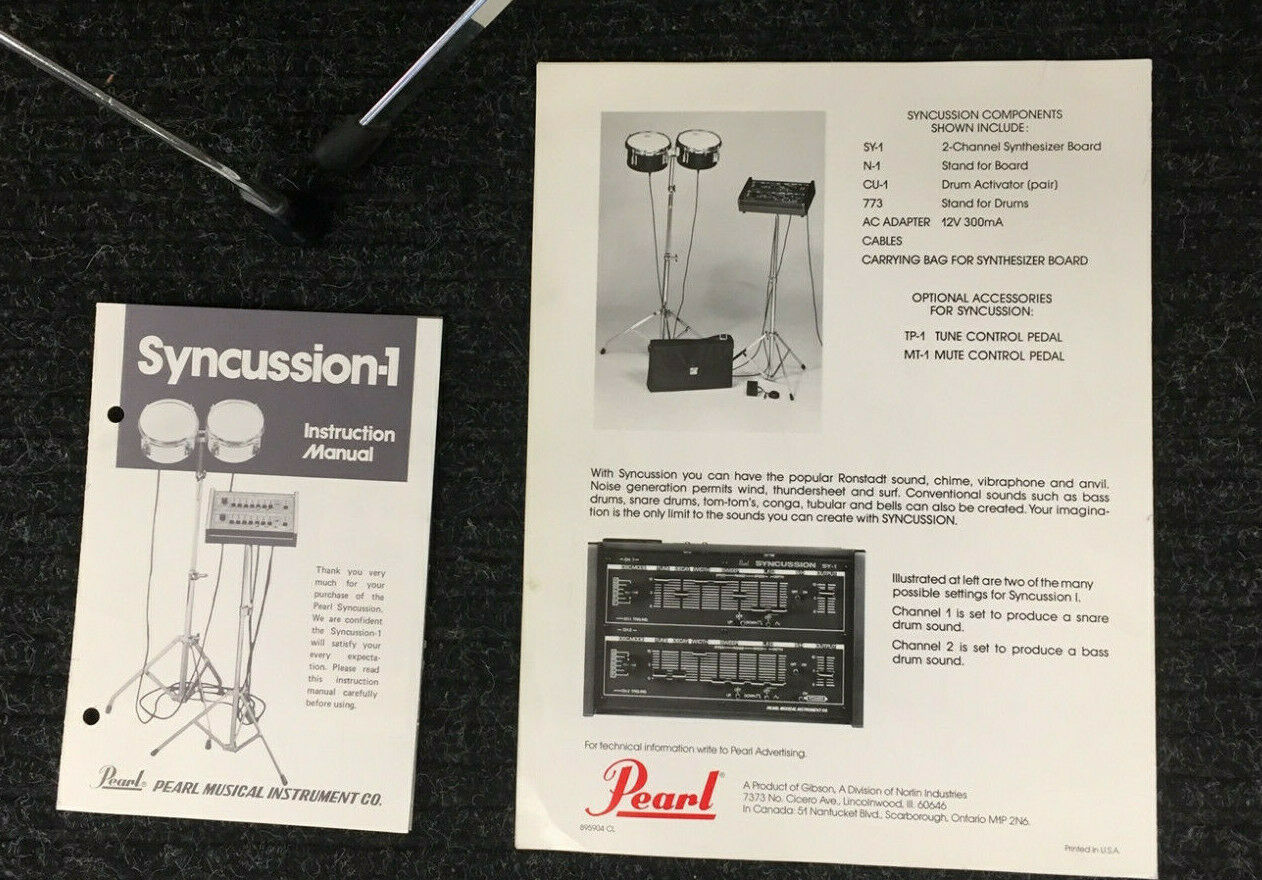 MATRIXSYNTH Original Pearl SY1 Syncussion1 Analog Drum Synth Synthesizer w/ CU1 Triggers