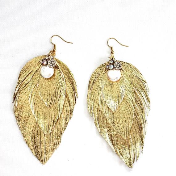 Handcut Faux Feather Earrings by LoveSexton / The Beading Gem