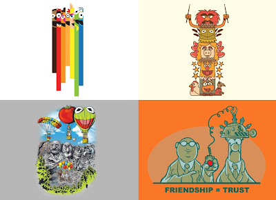Disney x Threadless The Muppets T-Shirt Collection - Together Again, Friendship Totem, Epic Adventure & Friendship = Trust Designs
