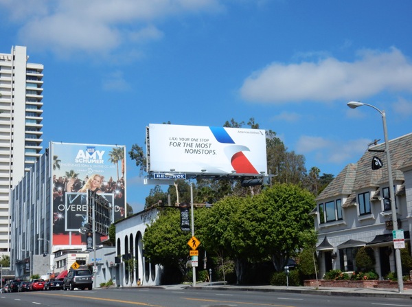 American Airlines LAX most nonstops billboard Sunset Strip American Airlines LAX most nonstops billboard