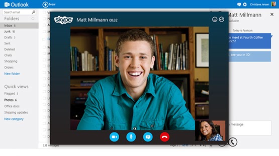 Skype permite llamar desde tu bandeja de entrada
