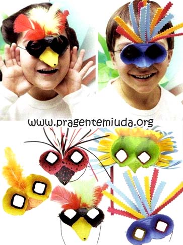 máscaras recicladas para primavera