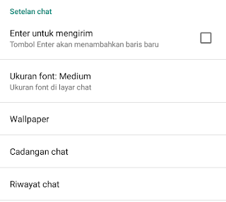 pilih cadangan chat