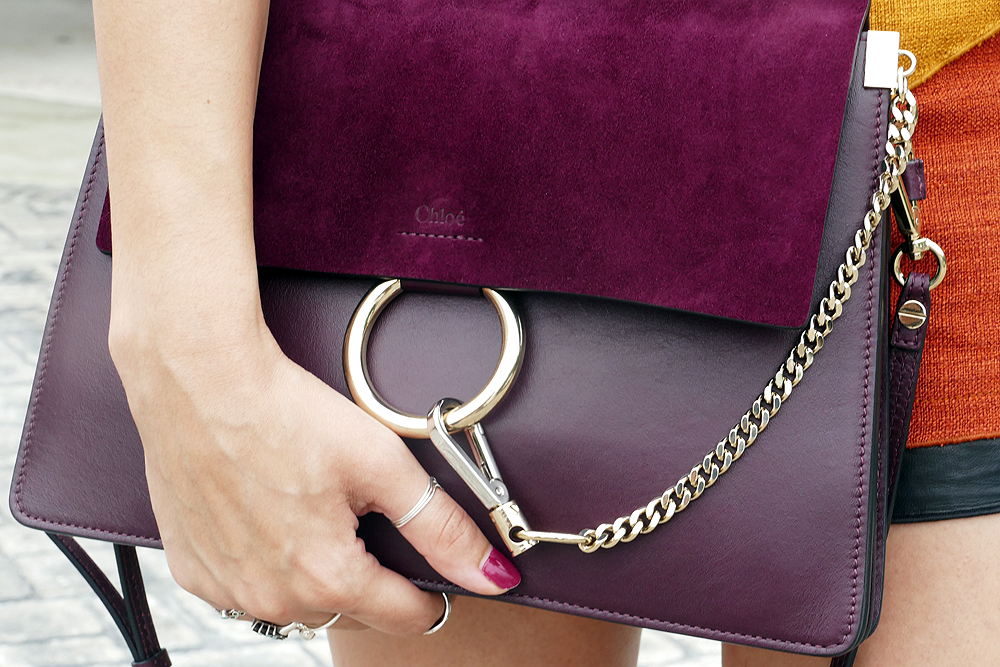 chloe faye bag burgundy