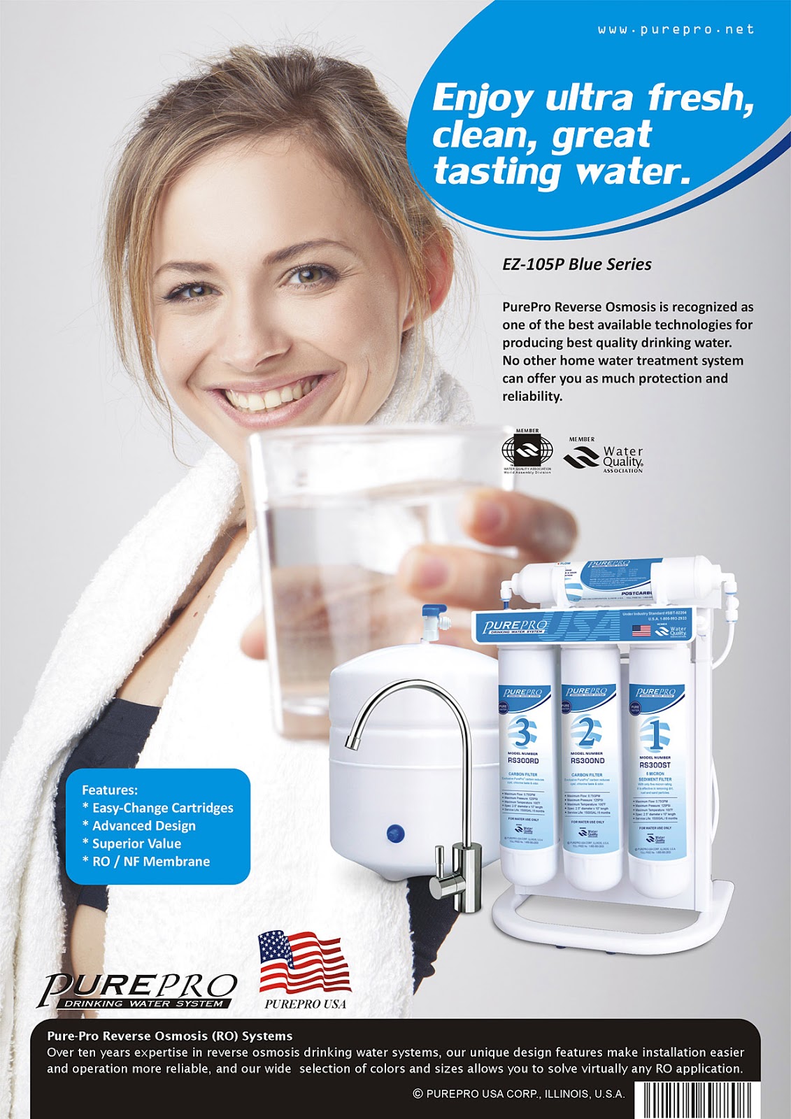 PurePro® EZ105 / EZ105P EasyChange Reverse Osmosis Water Filtration