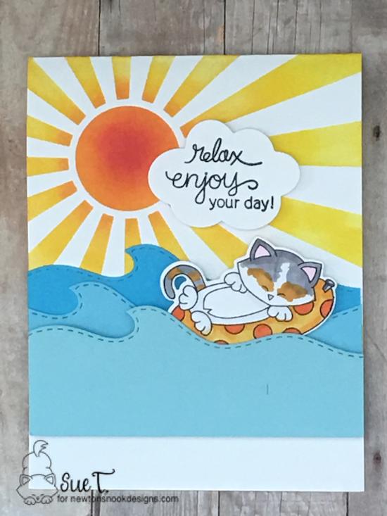 Relax! Enjoy your day by Sue features Newton's Summer Vacation, Sunscape, and Sea Borders by Newton's Nook Designs; #newtonsnook