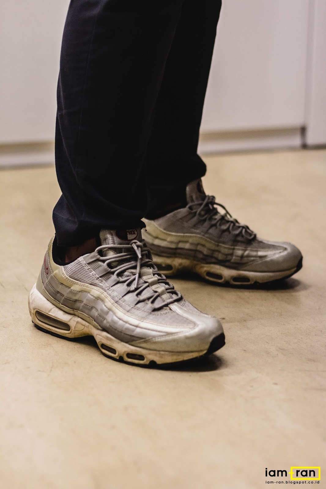 air max 95 silver bullet on feet