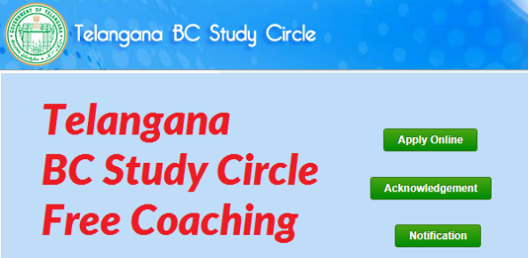 TS BC Study circle notification 2024 apply online for free coaching