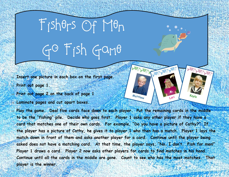 Bible Class Creations Fishers of Men Game