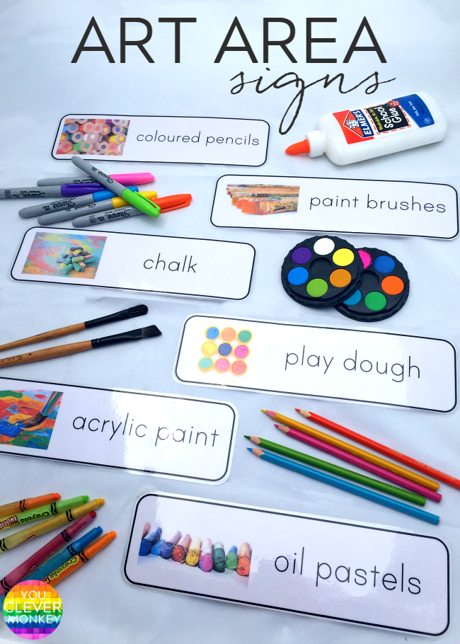 Organise Your Classroom Art Area - ready to print art material signs make organising your art room simple | you clever monkey