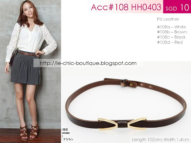 Acc#108 HH0403 Thin Metallic-Bow Belt