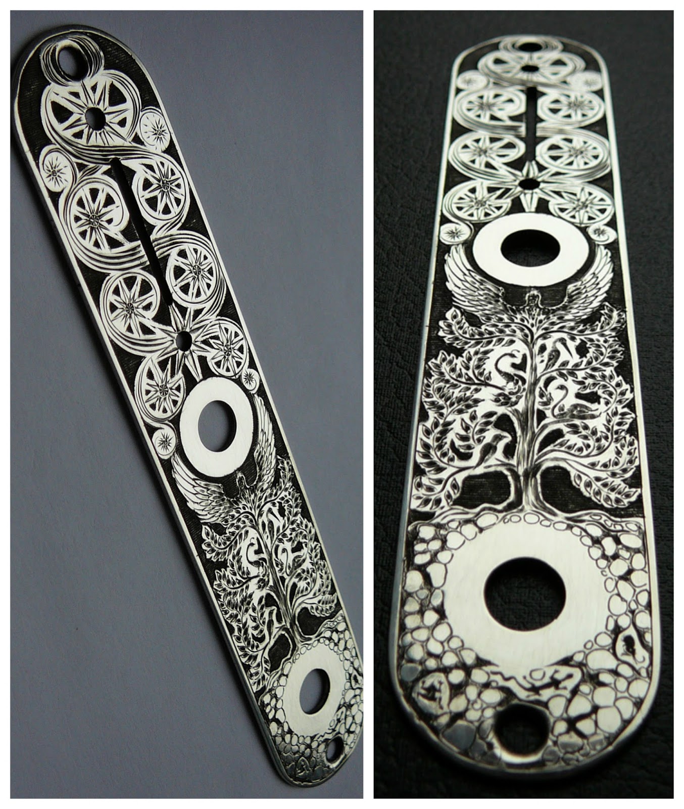 Adam Amara hand engraved designs Guitar Engraving