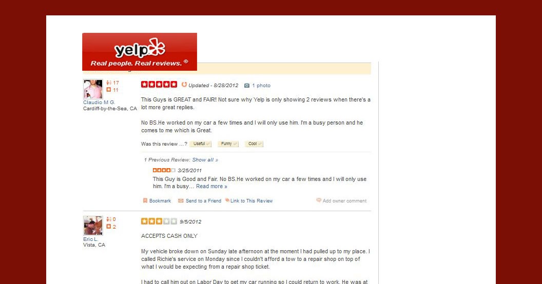 Fake Yelp Review Template