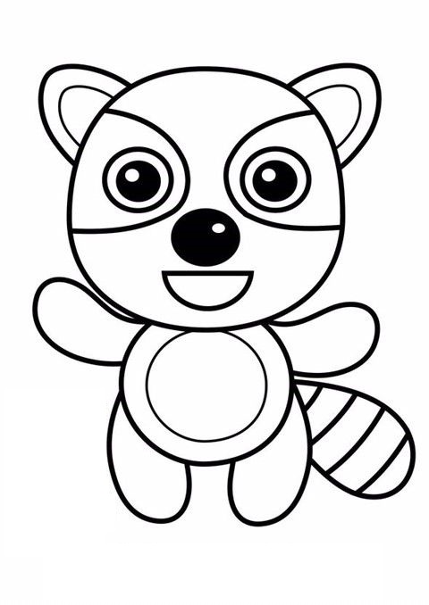 Tranh tô màu con chồn đơn giản