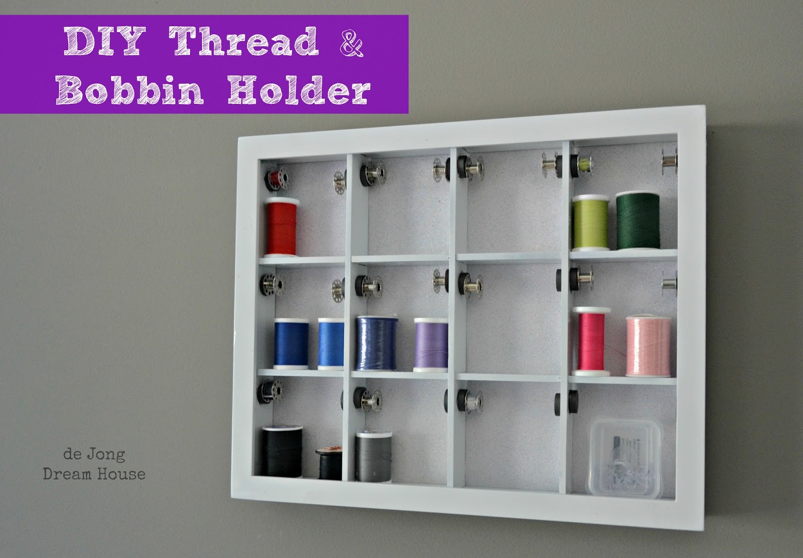 4 Set of 54-Spool Sewing Thread Holder Wall-Mount Metal Storage Organizer  Rack