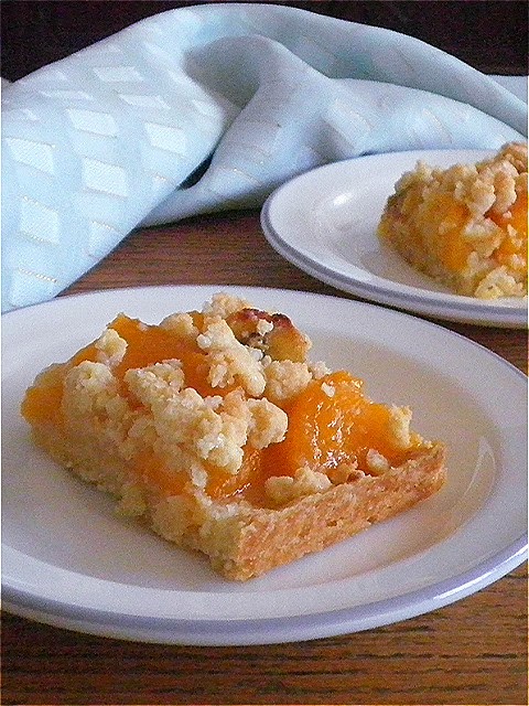 Peach Crumb Slab Pie by Treat and Trick