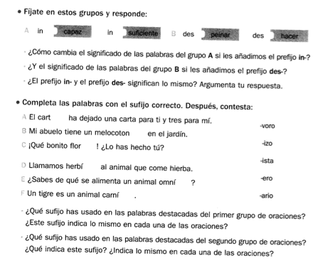 CASTELLANO 5º EP: PREFIJOS Y SUFIJOS 1 ( EJERCICIOS )