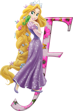 Abecedario de Rapunzel con Flores Rosadas. Rapunzel Alphabet with Pink  Flowers. - Oh my Alfabetos!